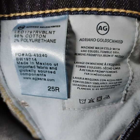 AG Adriano Goldschmied Jeans Dark Wash The Rhett High Waisted Crop Straight 25R - Picture 11 of 13